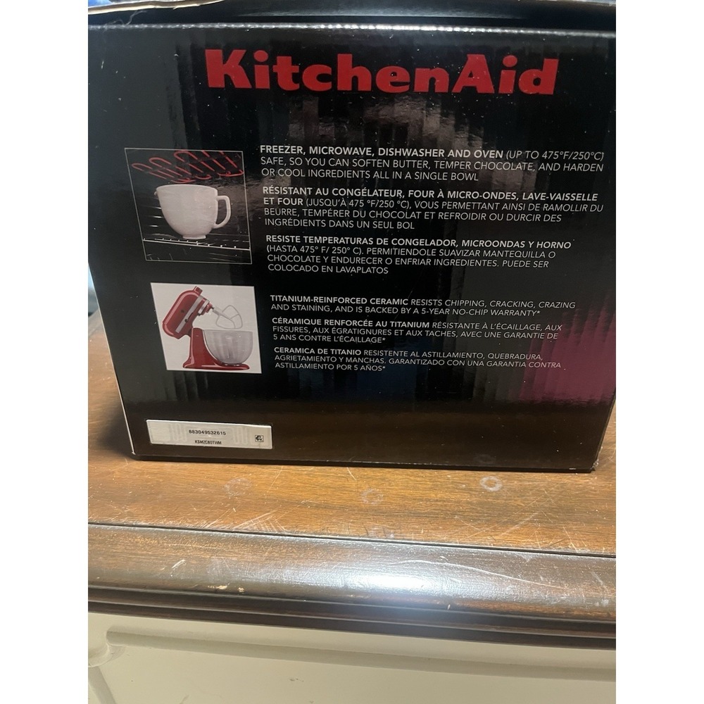 KitchenAid 5-Quart Mermaid Lace Ceramic Bowl, White, KSM2CB5TWM‎ - Picture 4 of 7